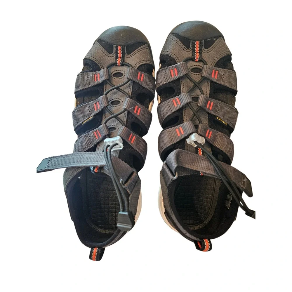 KEEN Newport Neo H2 Kids Sandals Size 6 Grey Black Orange Water Shoes 1018426